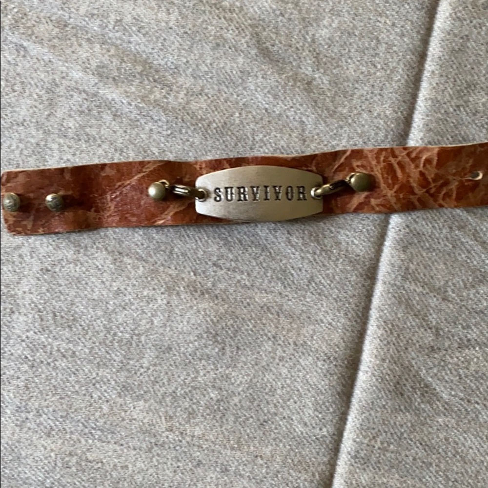 Handmade up-cycled leather bracelet